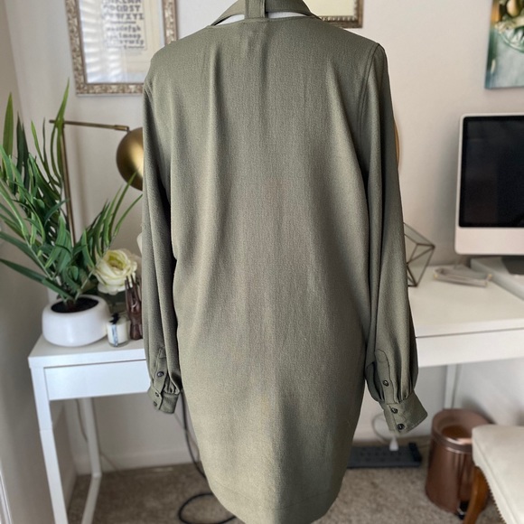 Ganni tie neck crepe shift dress - Picture 5 of 13